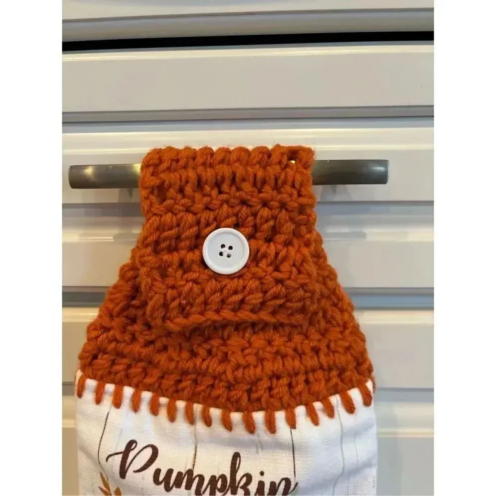 Crochet Top Kitchen Towel-Pumpkin spice everything gnome